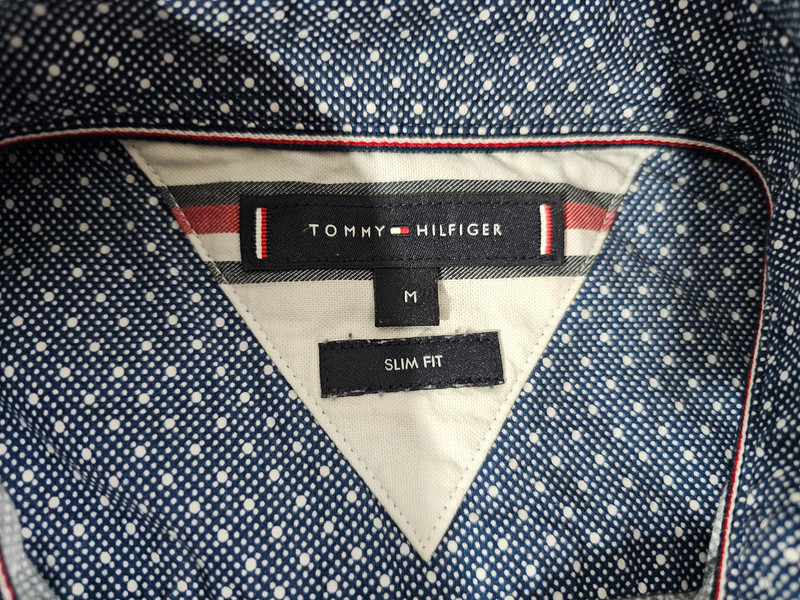 Tommy Hilfiger Slim Fit Hemd M – Dunkelblau mit weißen Punkten |360
