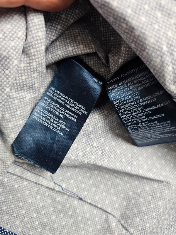 Tommy Hilfiger Slim Fit Hemd M – Dunkelblau mit weißen Punkten |360