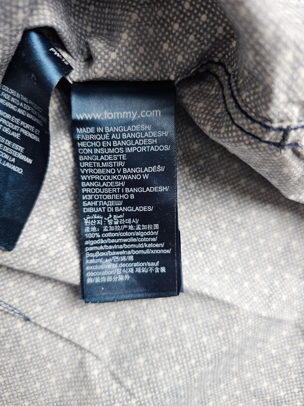 Tommy Hilfiger Slim Fit Hemd M – Dunkelblau mit weißen Punkten |360