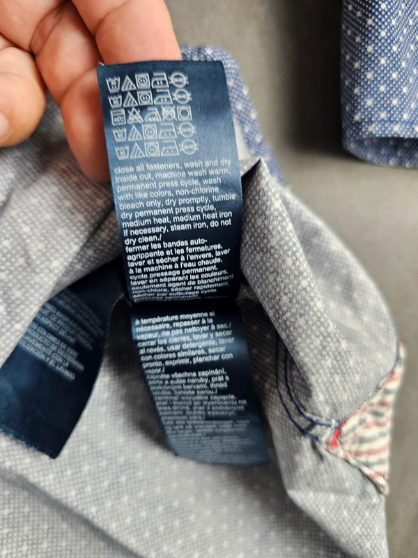 Tommy Hilfiger Slim Fit Hemd M – Dunkelblau mit weißen Punkten |360