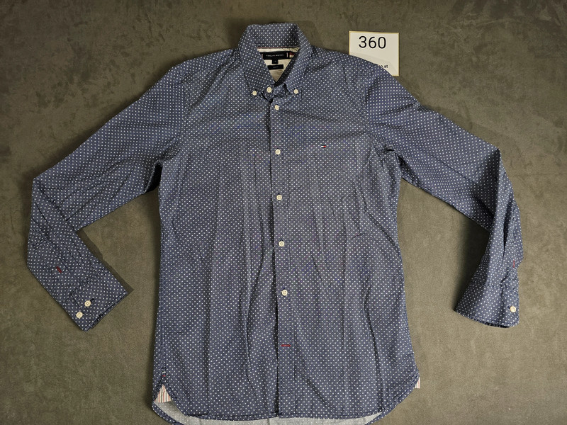 Tommy Hilfiger Slim Fit Hemd M – Dunkelblau mit weißen Punkten |360