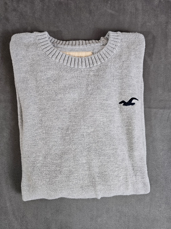 Hollister California Pullover Grau Größe M Herren Rundhals |344