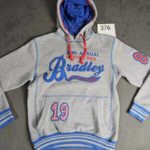 Vintage Bradley Hoodie Kapuzenpullover Grau Blau – Größe L | 376