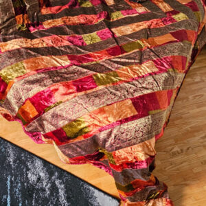 Indische handgefertigte Patchwork-Decke 270×270 cm + 2 Kissen