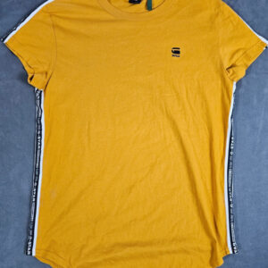 G-Star RAW Herren T-Shirt Gelb Größe M – Logo-Streifen Design | 389