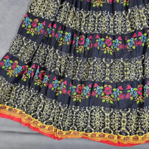 Hippie Boho Maxi Rock | Bunt Geblümt | Gerüschter Gummibund | 100% Baumwolle | 475