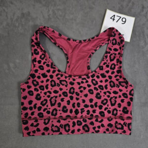 Hey Honey Sport Bra Top | Pink Leopard Print | L | High Performance | 479