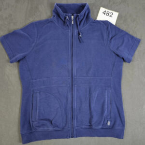 CECIL Damen Sweatjacke mit kurzem Ärmel – Dunkelblau – Größe XL | 482