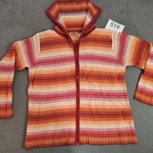 Special world Damen Strickjacke – Gestreift in Rot-Orange-Tönen – Gr. 46/48 | 519