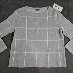 Street One Damen Pullover – Grau mit Karomuster – Größe 40 |449