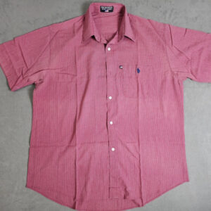 Polo Jeans Co. Ralph Lauren Herrenhemd – Kurzarm – Rot gestreift – Größe XL – 100% Baumwolle | 114