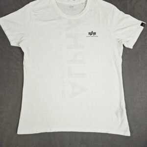 Alpha Industries T-Shirt Herren Weiß – Größe L – Logo Print | 333