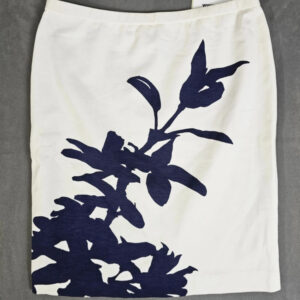 Marc Cain Damen Rock – Weiß mit Blauem Blumenmuster – Größe ca. 36 |570