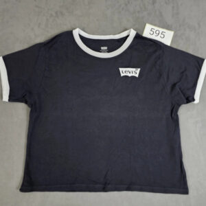 Levi’s Damen T-Shirt – Schwarz mit Weißem Rand, Größe S | 595