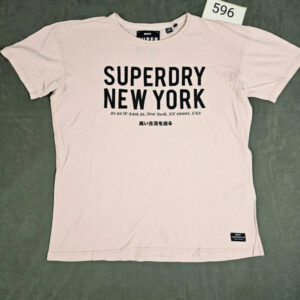 Superdry Damen T-Shirt New York Edition – Rosa, Größe UK 10 / M | 596