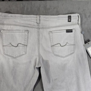 Designer Damen Jeans Hellgrau Gr. 30 – Made in Italy – Premium Denim, Straight Cut |589