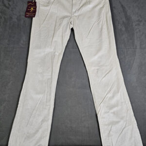 7 for all Mankind Designer Damen Cordhose Cremeweiß Gr. 30 – Edler Stoffmix, Neu mit Etikett |581