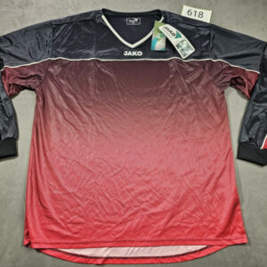 JAKO Langarm Trikot – Schwarz/Bordeaux Verlauf – Größe XXL – Neu mit Etikett – Dry Maxx | 618