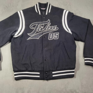FUBU Herren College Jacket Größe L – Schwarze Varsity Jacke |643