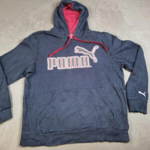 PUMA Hoodie Herren Größe L – Dunkelblau/Rot – Logo Kapuzenpullover | 563