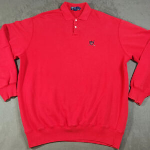 Polo by Ralph Lauren – Herren Sweatshirt / Longsleeve Polo – Rot – Größe L | 092