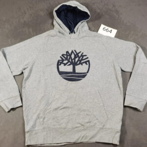Timberland Hoodie Herren L – Grau – Logo Kapuzenpullover | 664