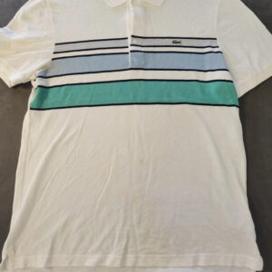 Lacoste Polo – Größe 5 – Weiß/Blau/Grün – Gestreift | 750