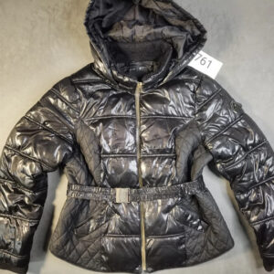 River Island Damen Winter Steppjacke mit Gürtel – Schwarz EU42| 761