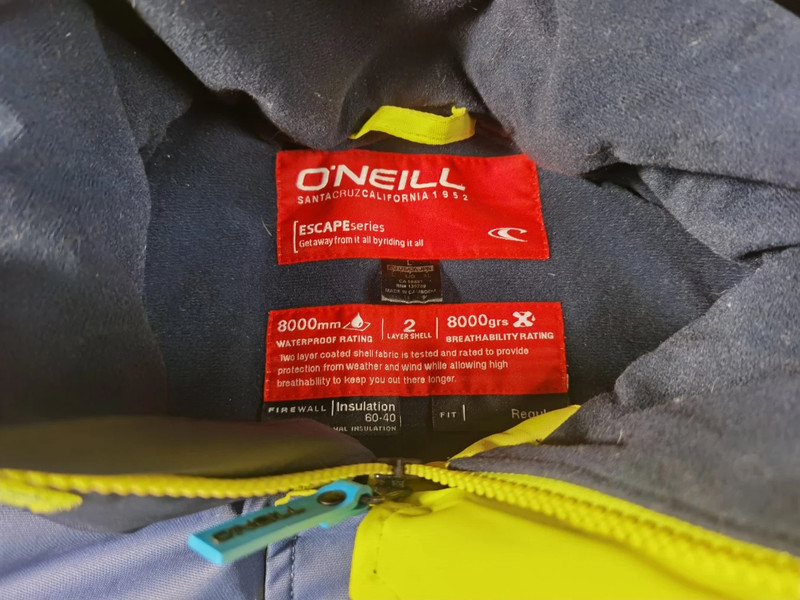 O’Neill Snowboard- & Skijacke Herren – Blau/Gelb – Größe L – Waterproof | 777