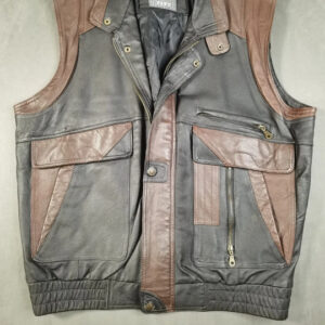 Echte Lederweste Herren City Collection – Braun/Schwarz – Vintage Style | 724