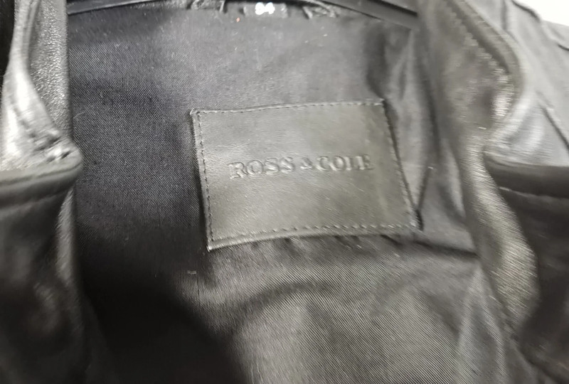 Ross and Cole Herren Lederjacke Echtleder Grau Schwarz Größe 54 | 813