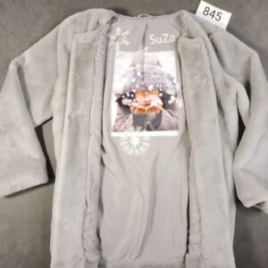 SuZa Damen Kunstfell Mantel Grau Gr. 40/42 Winterjacke Kuschelig | 845