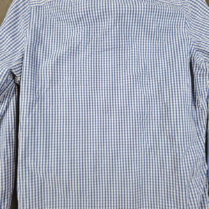 Hollister Herren Hemd kariert Blau Weiß Größe M Langarm | 846