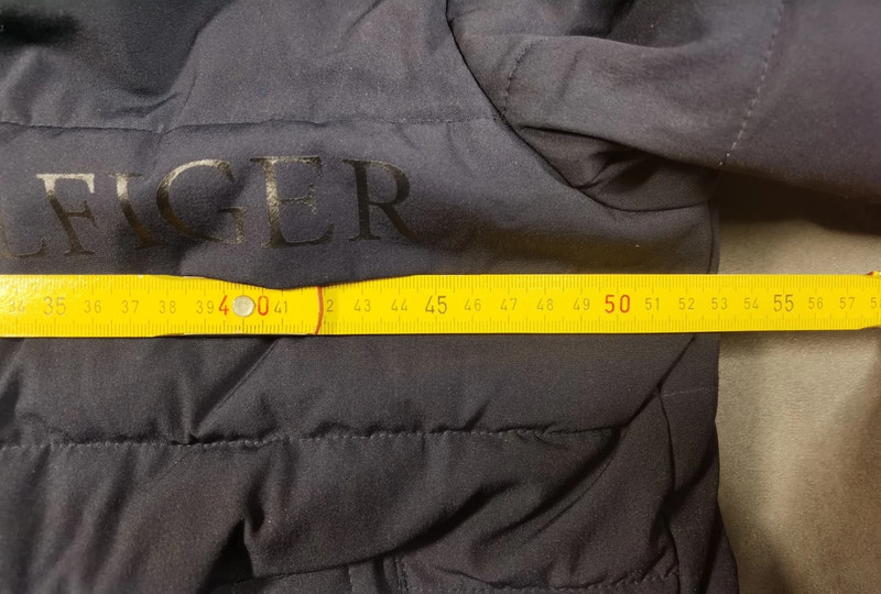 Tommy Hilfiger Herren Steppjacke Winterjacke Dunkelblau Gr. S mit Kapuze | 848