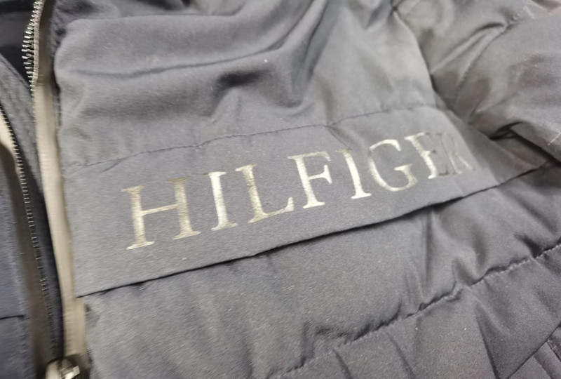 Tommy Hilfiger Herren Steppjacke Winterjacke Dunkelblau Gr. S mit Kapuze | 848