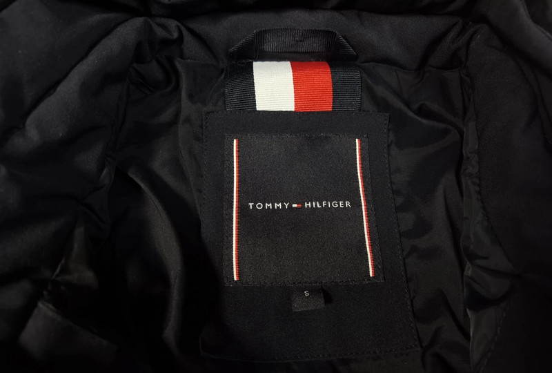 Tommy Hilfiger Herren Steppjacke Winterjacke Dunkelblau Gr. S mit Kapuze | 848