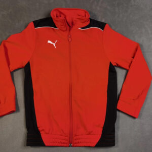 PUMA Kinder Trainingsjacke – Rot/Schwarz – Gr. 128 – Reißverschluss| 862