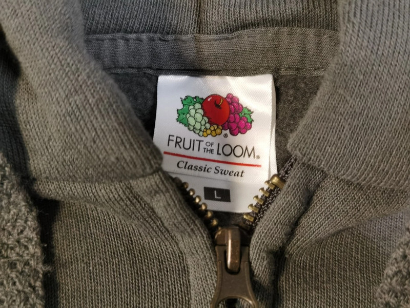 Fruit of the Loom Zip Hoodie – Grau – L – Kapuzenjacke mit Stickerei | 870