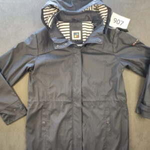 SOHO Damen Parka Jacke XL Grau mit Kapuze gestreift | 907