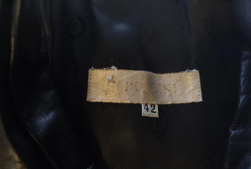 Pollini Damen Lederjacke Echtleder Gr. 42 Schwarz | Wattiert | Original | 798