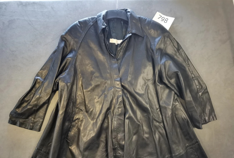 Pollini Damen Lederjacke Echtleder Gr. 42 Schwarz | Wattiert | Original | 798