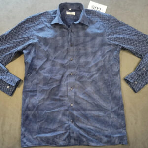 Royal Class Herren Hemd Langarm Blau Gemustert Baumwolle | 902