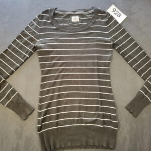 H&M Loog Damen Pullover | Gr. M | Grau Weiß | Gestreift | 928