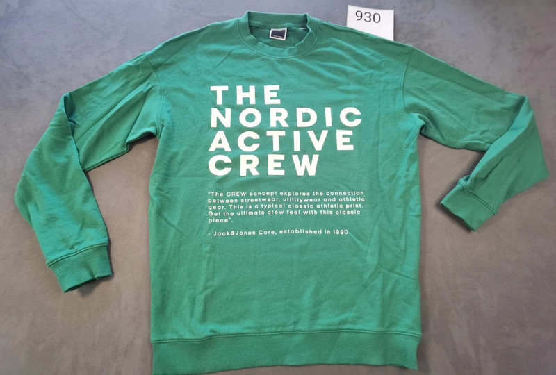 Jack & Jones Core Herren Sweatshirt Grün | Größe L | Nordic Active Crew | 930