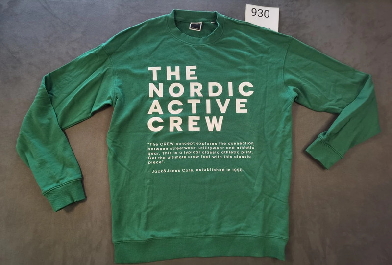 Jack & Jones Core Herren Sweatshirt Grün | Größe L | Nordic Active Crew | 930