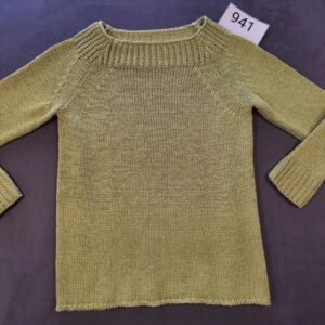 C&L Damen Strickpullover Grün Größe L 100% Baumwolle Made in Italy | 941
