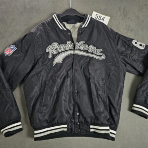 NFL Raiders Jacke Herren M – Schwarz – Bomberjacke mit Stickerei |554