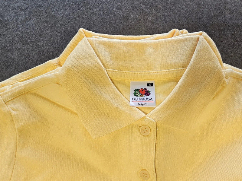 6x Fruit of the Loom Damen Polo Shirt | Größe S | Gelb | Lady-Fit | Set | 635