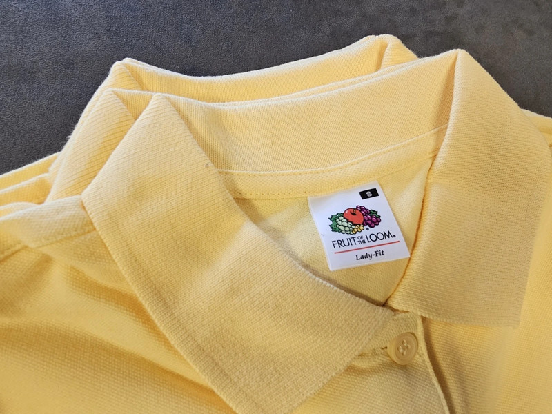 6x Fruit of the Loom Damen Polo Shirt | Größe S | Gelb | Lady-Fit | Set | 635