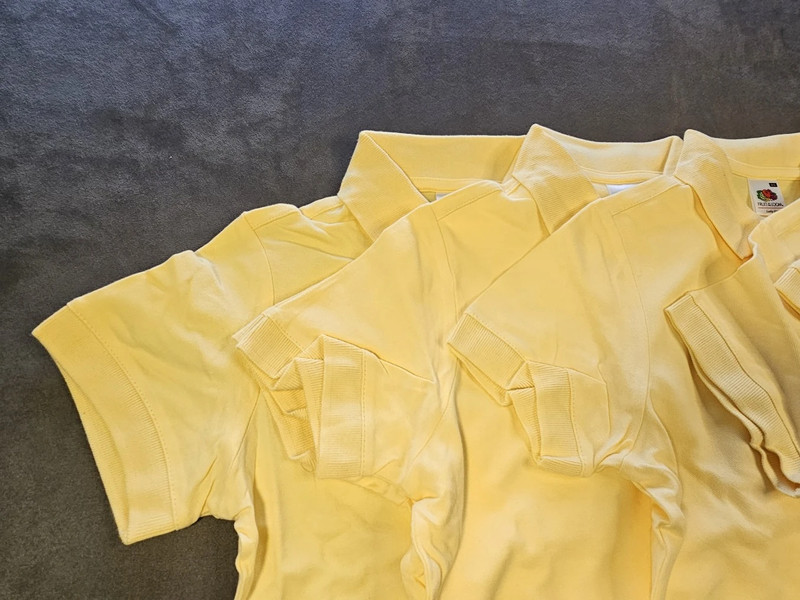 5x Fruit of the Loom Damen Polo Shirt | Größe XS | Gelb | Lady-Fit | Set | 634